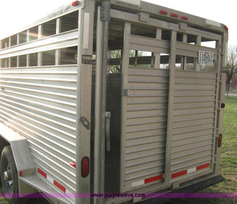 image for item 8113 2000 Featherlite 8120 aluminum goose neck stock trailer