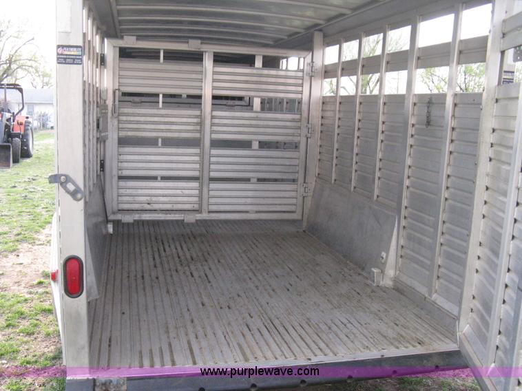 image for item 8113 2000 Featherlite 8120 aluminum goose neck stock trailer