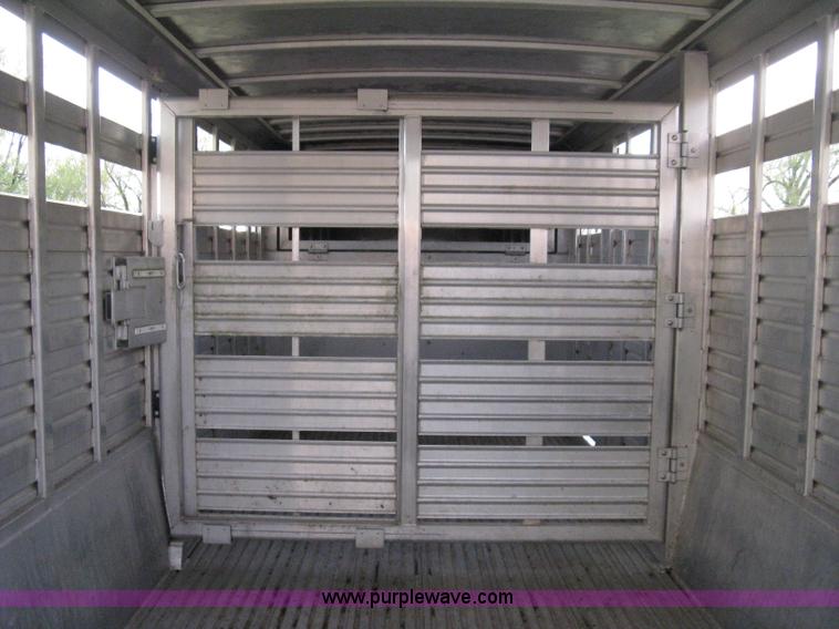 image for item 8113 2000 Featherlite 8120 aluminum goose neck stock trailer