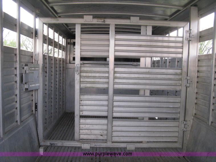 image for item 8113 2000 Featherlite 8120 aluminum goose neck stock trailer