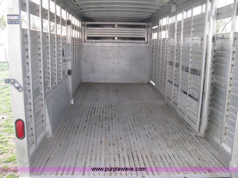 image for item 8113 2000 Featherlite 8120 aluminum goose neck stock trailer
