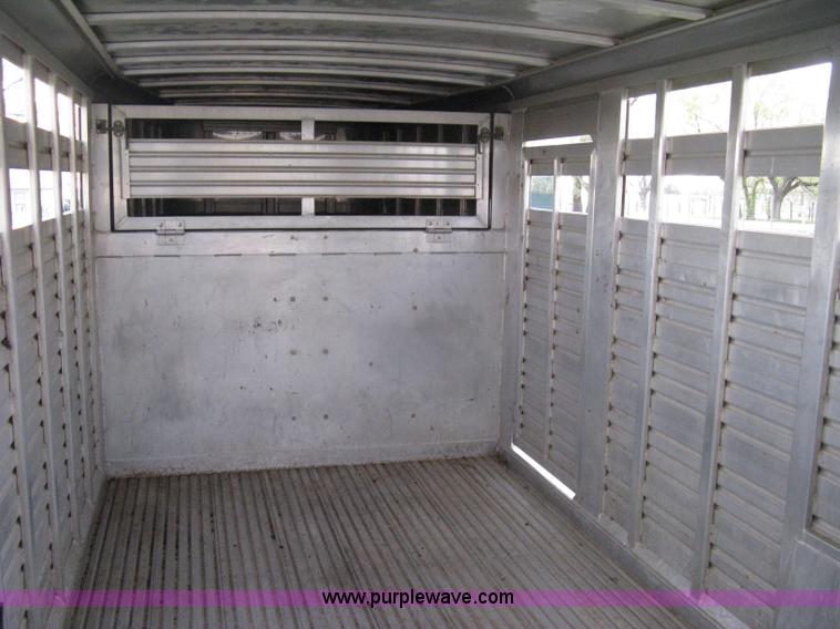 image for item 8113 2000 Featherlite 8120 aluminum goose neck stock trailer