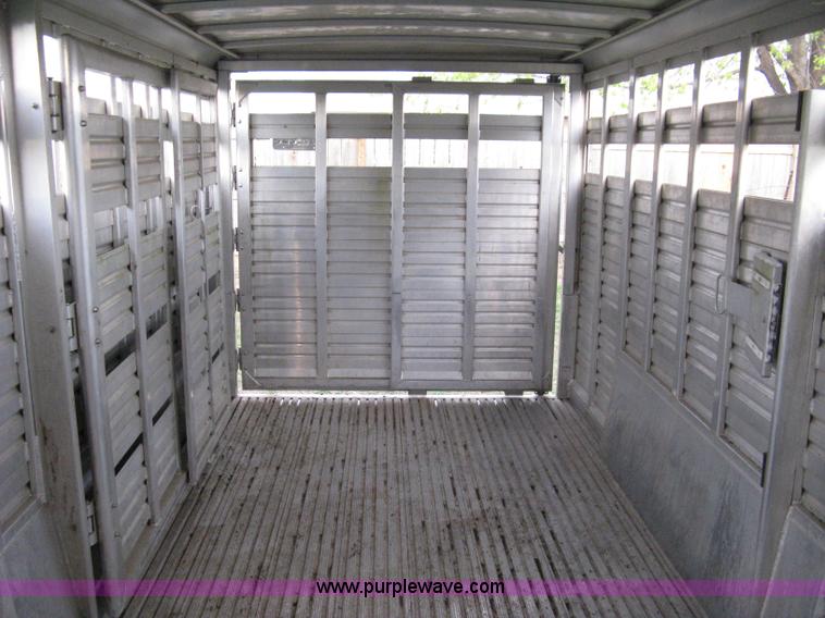 image for item 8113 2000 Featherlite 8120 aluminum goose neck stock trailer