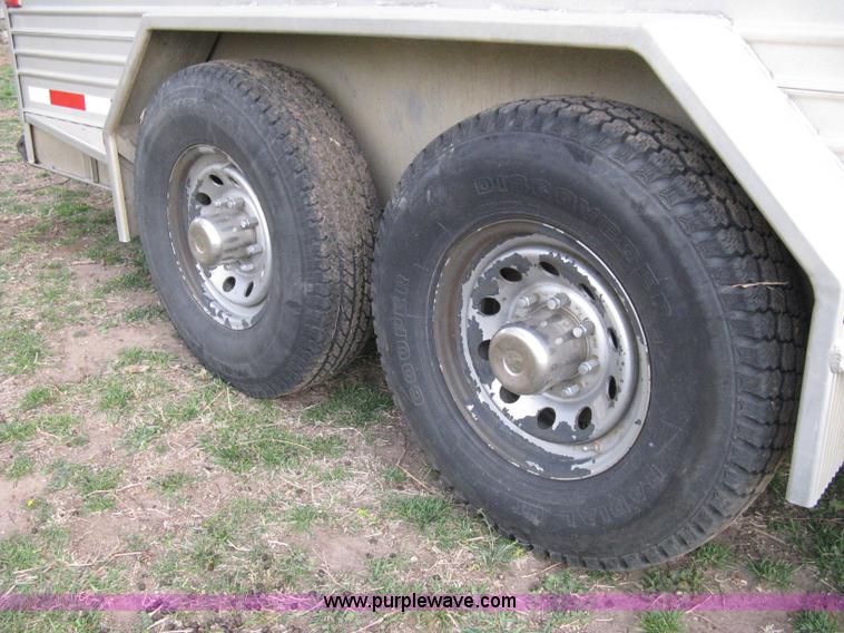 image for item 8113 2000 Featherlite 8120 aluminum goose neck stock trailer