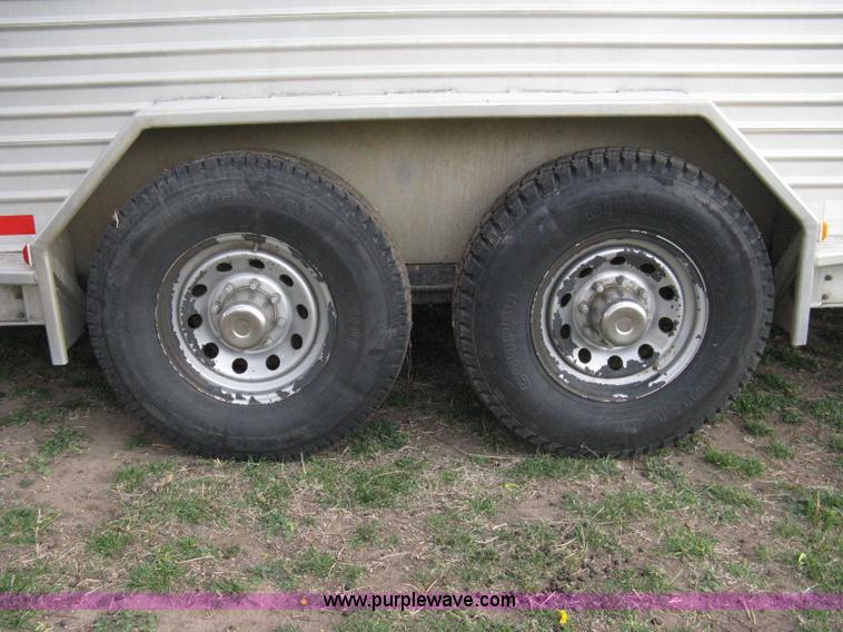 image for item 8113 2000 Featherlite 8120 aluminum goose neck stock trailer