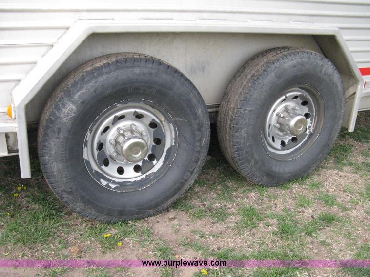 image for item 8113 2000 Featherlite 8120 aluminum goose neck stock trailer