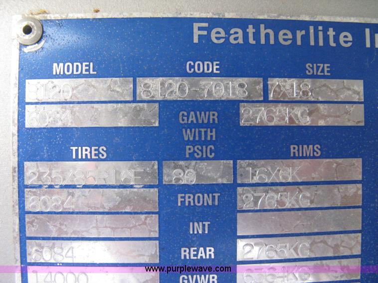 image for item 8113 2000 Featherlite 8120 aluminum goose neck stock trailer