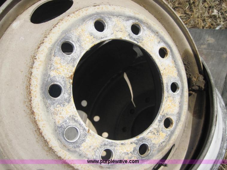 image for item 1957 (15) 22.5" bud style steel rims, hub pilot