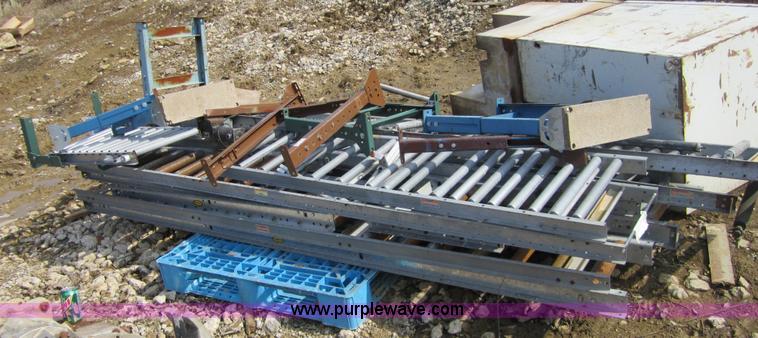 image for item 3824 (11) rolling conveyor sections with seven legs