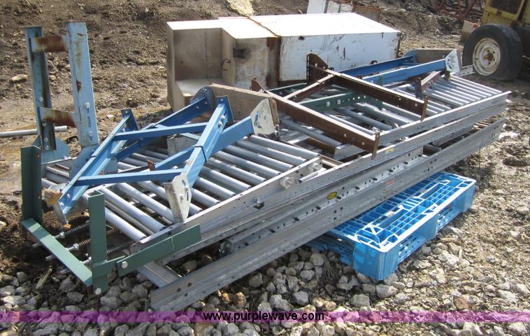image for item 3824 (11) rolling conveyor sections with seven legs