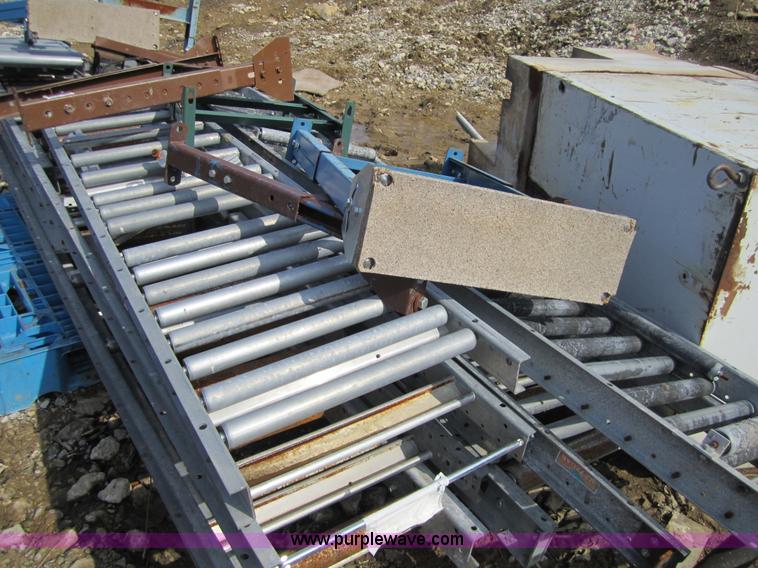 image for item 3824 (11) rolling conveyor sections with seven legs
