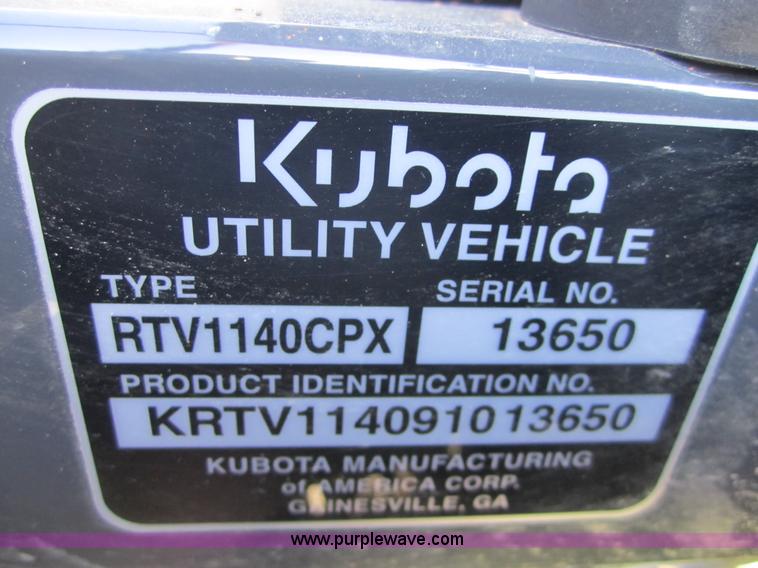 image for item 3834 2009 Kubota RTV1140 CPX utility vehicle