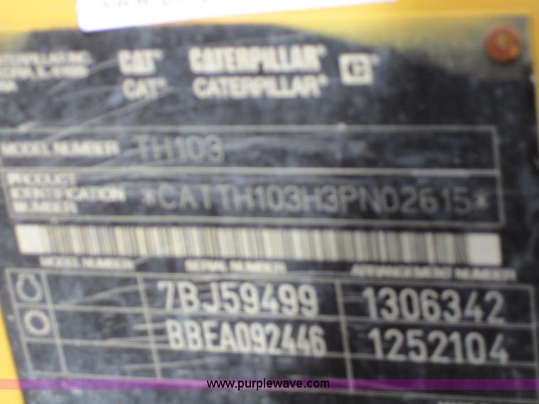image for item 3841 2001 Caterpillar TH103 telehandler