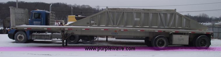 image for item 5459 1988 Raven 45' spread axle aluminum flatbed trailer