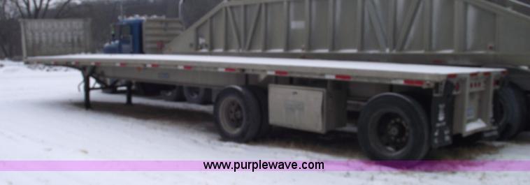 image for item 5459 1988 Raven 45' spread axle aluminum flatbed trailer