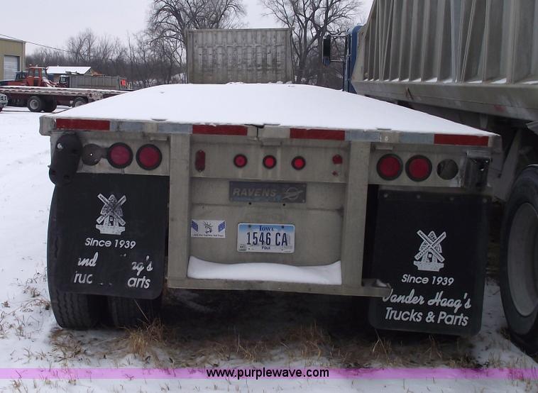 image for item 5459 1988 Raven 45' spread axle aluminum flatbed trailer