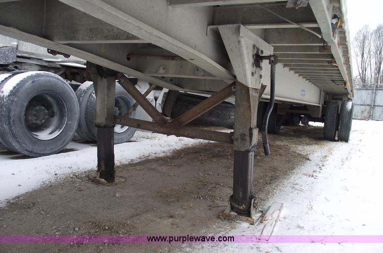image for item 5459 1988 Raven 45' spread axle aluminum flatbed trailer