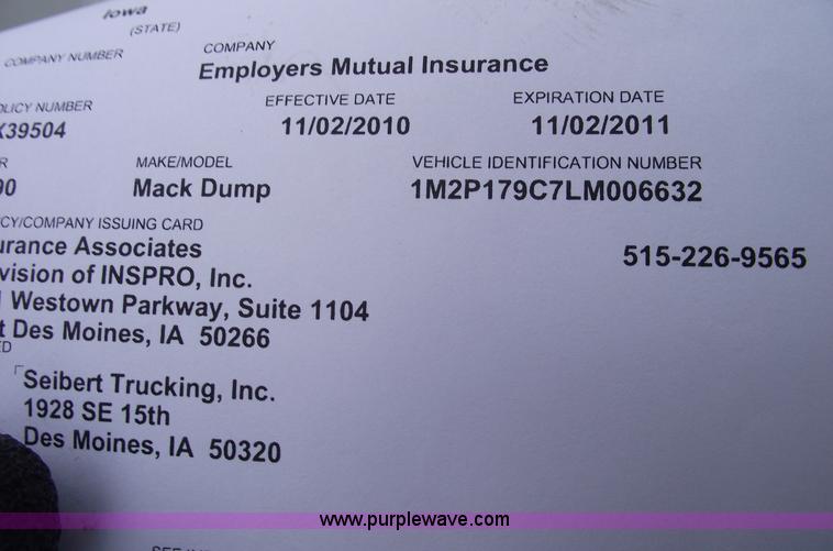 image for item 5460 1990 Mack RD690S dump truck