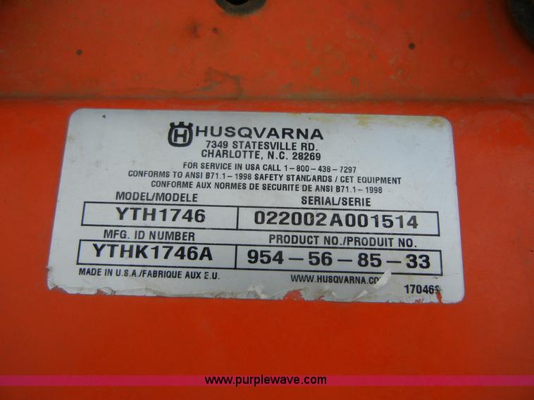 image for item 2031 Husqvarna YTH1746 lawn mower