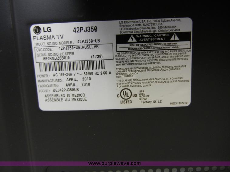 image for item 2402 LG 42" plasma TV