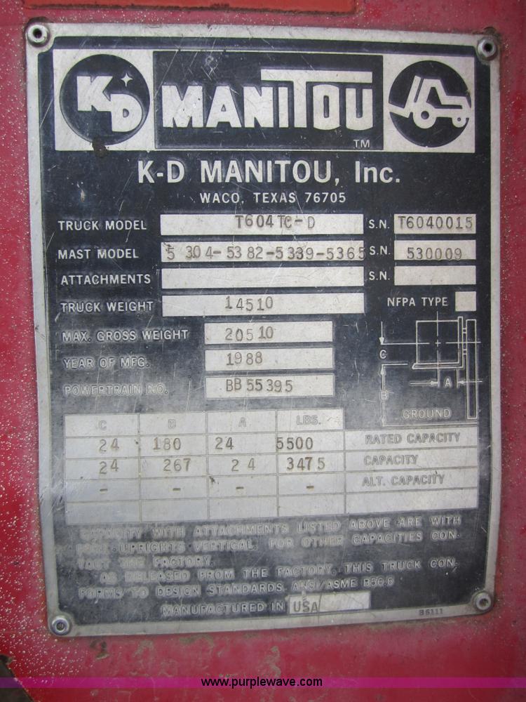 image for item 4379 1988 Manitou rough terrain forklift