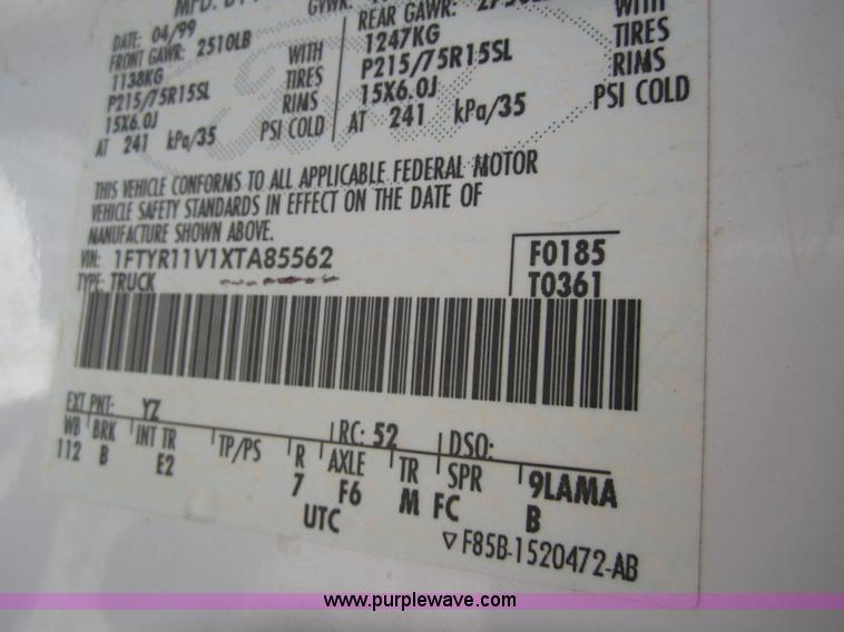 image for item 6463 1999 Ford Ranger pickup truck