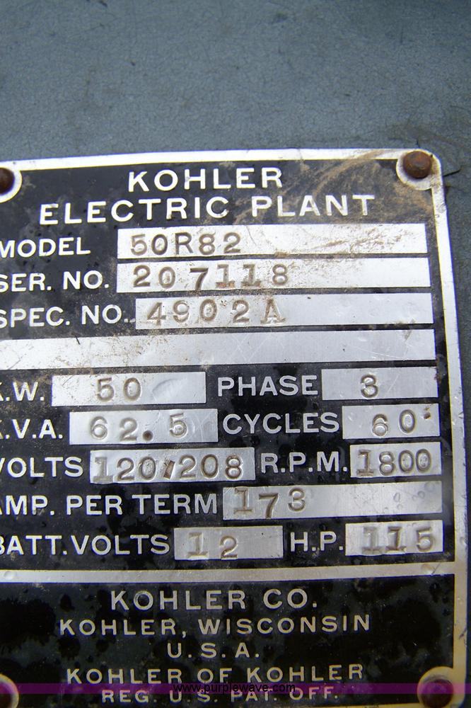 image for item 7475 Stationary Kohler power plant