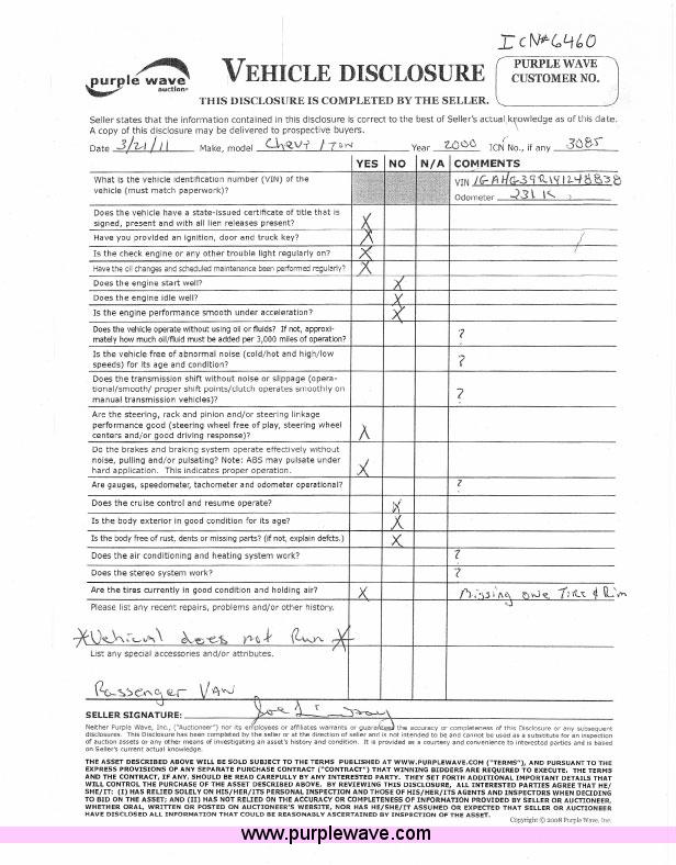 image for item 6460 2000 Chevrolet Express G3500 van