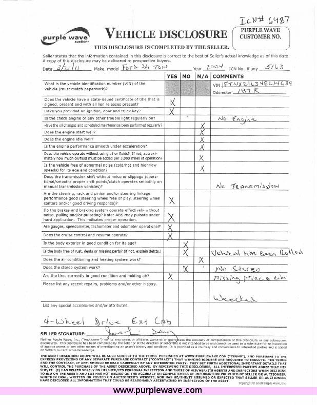 image for item 6487 2004 Ford F250 pickup truck