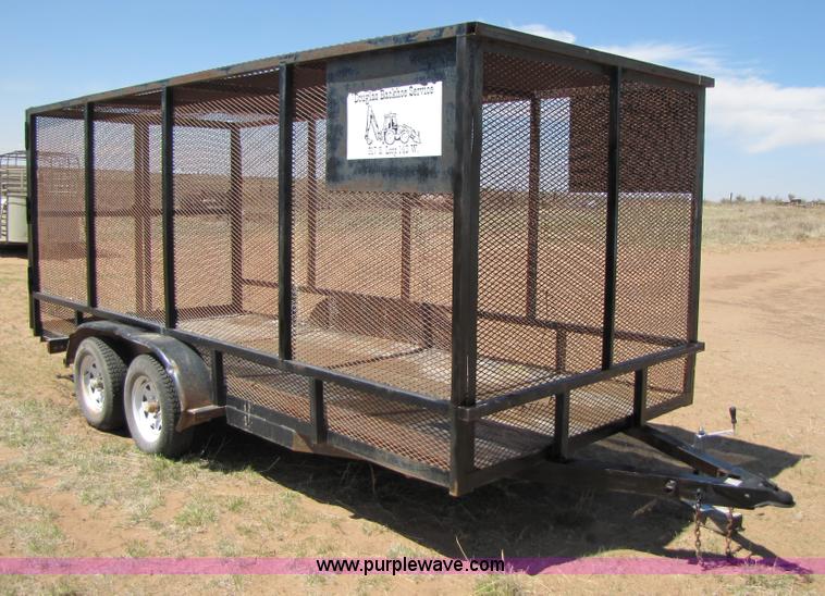 image for item 3445 16' enclosed mesh trailer