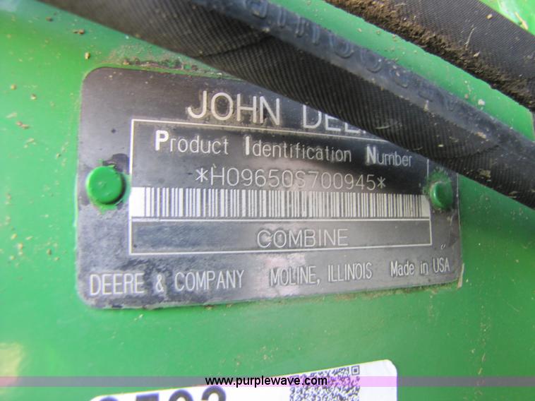 image for item 3503 2003 John Deere 9650 STS combine