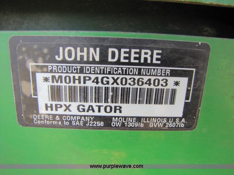 image for item 3544 2005 John Deere HPX Gator utility vehicle