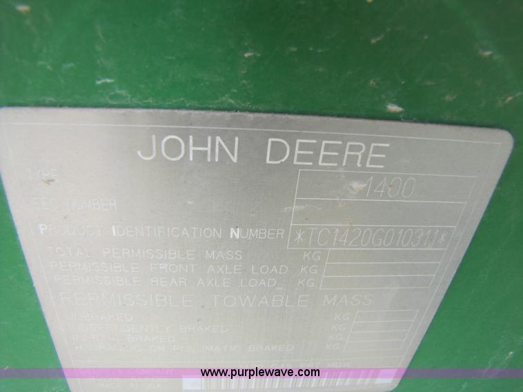 image for item 3550 2002 John Deere 1420 front deck mower