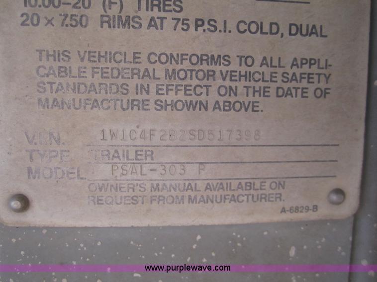 image for item 6479 1995 Wilson 53' straight deck hog trailer