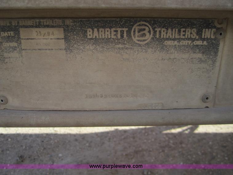 image for item 6480 1995 Barrett 53' straight deck hog trailer