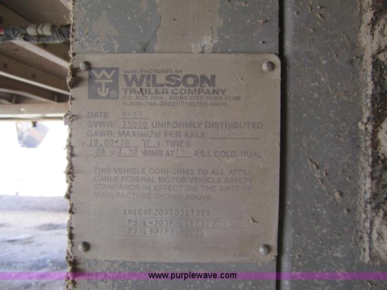 image for item 6482 1996 Wilson 53' straight deck hog trailer