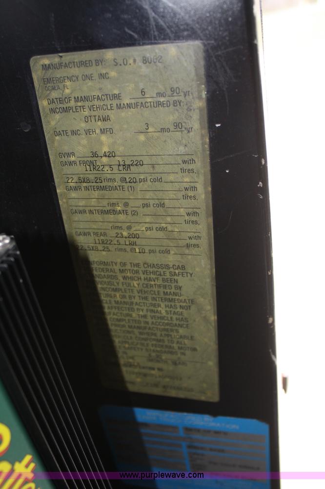 image for item 4686 1990 Ottawa E-ONE fire truck