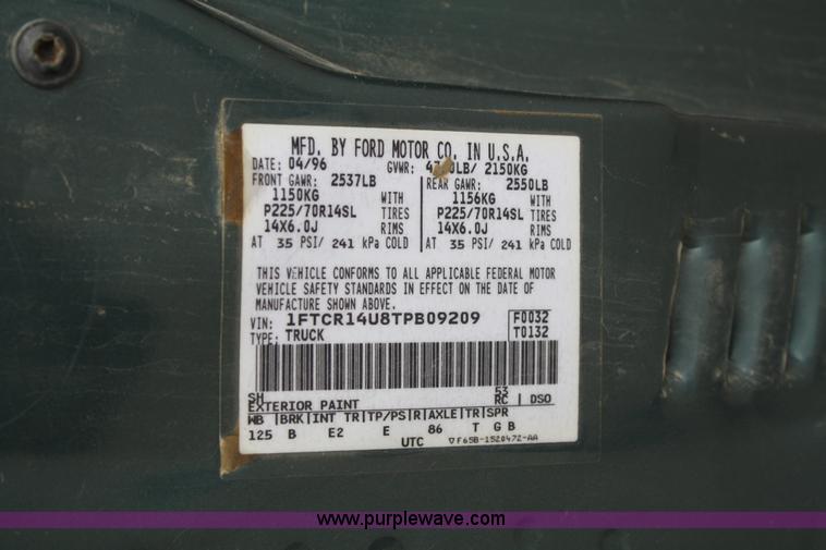 image for item 5098 1996 Ford Ranger XLT supercab pickup truck