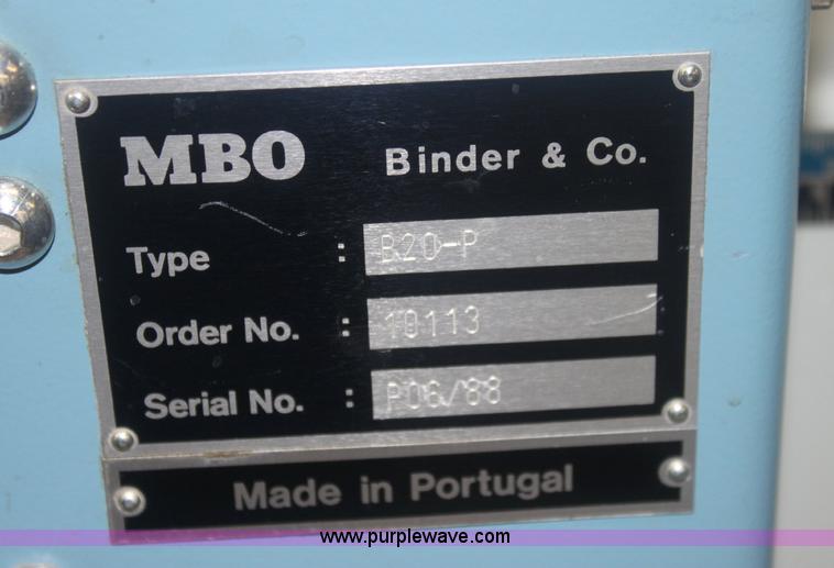 image for item 6114 MBO B20 folding machine