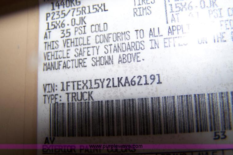 image for item 7342 1990 Ford F150 Custom extended cab pickup truck