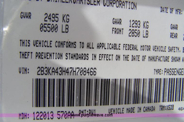 image for item 7465 2007 Dodge Charger Police