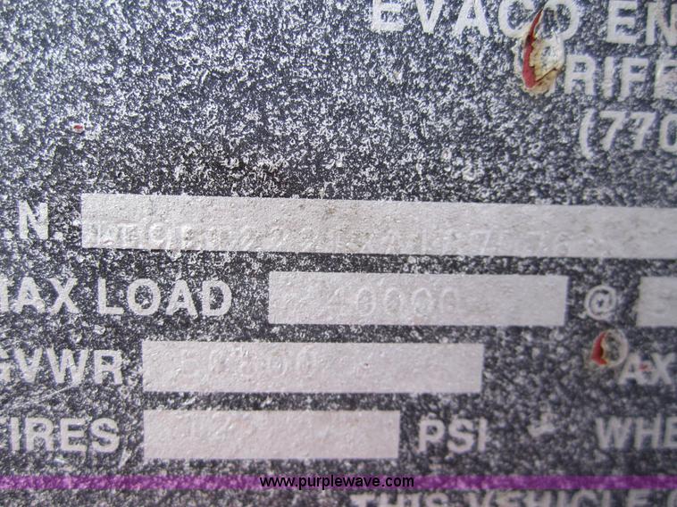 image for item 3093 1999 Evaco 20 ton trailer