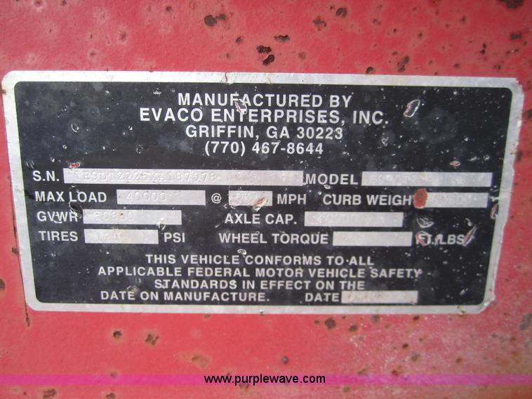 image for item 3094 1999 Evaco 20 ton trailer