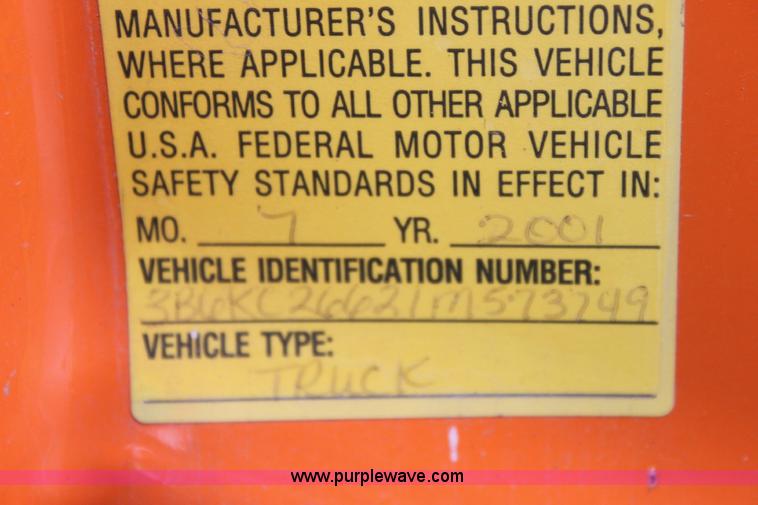 image for item 6308 2001 Dodge Ram 2500 pickup truck