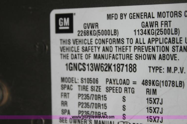 image for item 6309 2002 Chevrolet Blazer LS SUV