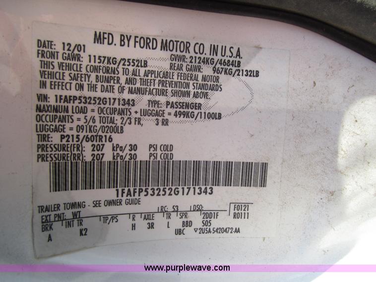 image for item 6434 2002 Ford Taurus SE