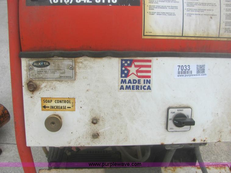 image for item 7033 2003 Alkota 3122T portable pressure washer