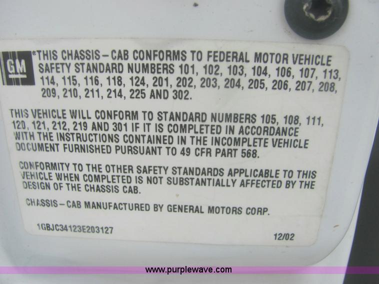 image for item 9151 2003 Chevrolet C3500 Silverado pickup truck