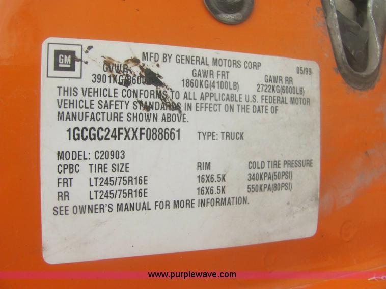 image for item 9152 1999 Chevrolet C2500 pickup truck