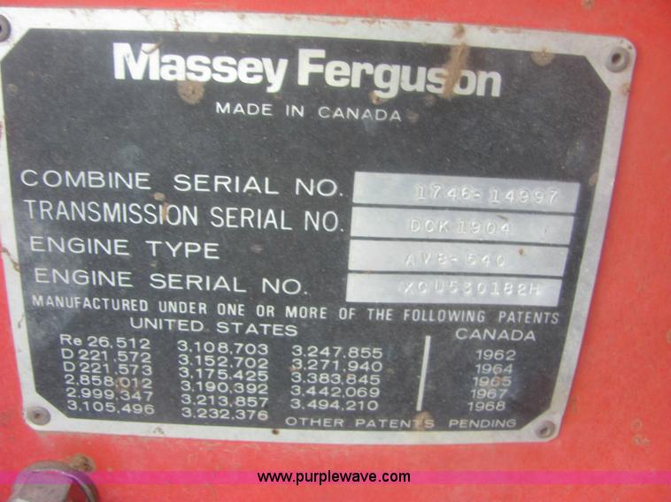 image for item 6920 Massey-Ferguson 860 combine